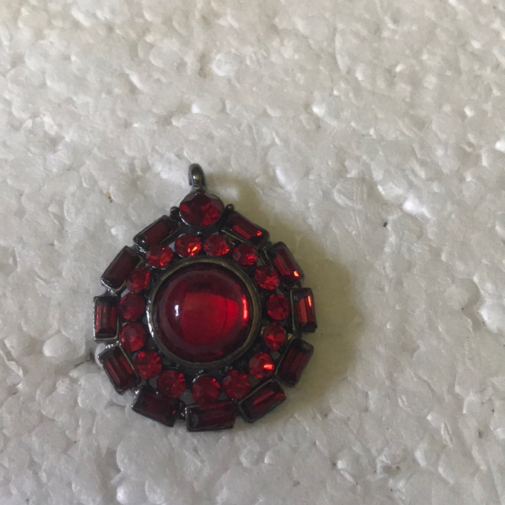 Red rhinestone pendent